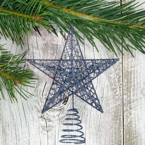 BinaryABC Iron Christmas Tree Star Topper,20cm Glittering Tree Topper - Image 4