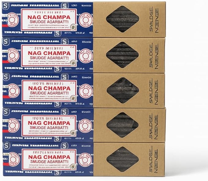 Satya Smudge Incense Stick ?€? Hand-Rolled Indian Masala Incense for Meditation, Yoga & Spiritual Cleansing Pack of 6 (Nag Champa)