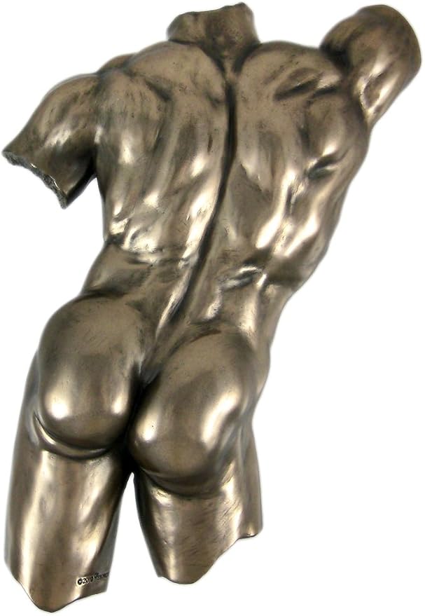 Veronese Design Bronze Finish Nude Male Backside Plaque Wall Decor Erotic Art