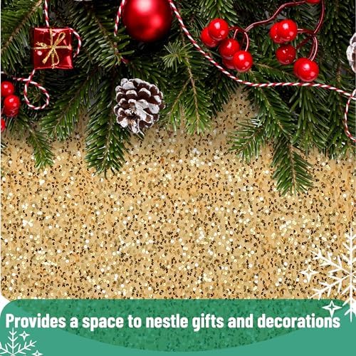 Mr. Pen- Christmas Tree Skirt, 36 inch, Gold - Image 4