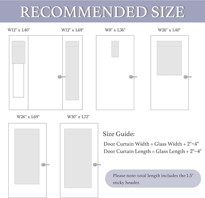 RYB HOME 100% Blackout Tricia Door Curtains, Linen Textured Blend Thermal Insulating Privacy French Door Window Tie Up Shades Living Room Curtains for Kitchen, W 30 x L 80 inches, Beige, 1 Panel