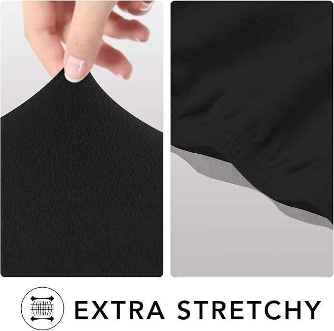 PureFit Super Stretch Sofa Slipcover – Spandex Non Slip Soft Couch Sofa Cover, Washable Furniture Protector with Non Skid Foam and Elastic Bottom for Kids, Pets （Sofa, Black）