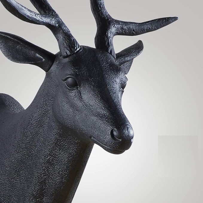 Notakia Wall Charmers Large Black Faux Deer Head Faux Taxidermy Animal Head Wall Decor - Handmade Farmhouse Decor - Rustic Wall Decor Deer Antlers