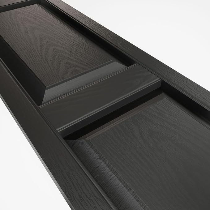 Ekena Millwork Lifetime Vinyl LP2S14X07500BL Standard Two Equal Panel Vinyls, Raised Panel Vinyl Shutters, w/Installation Shutter-Lok's & Matching Screws (Per Pair), 14.75"W x 75"H, Black