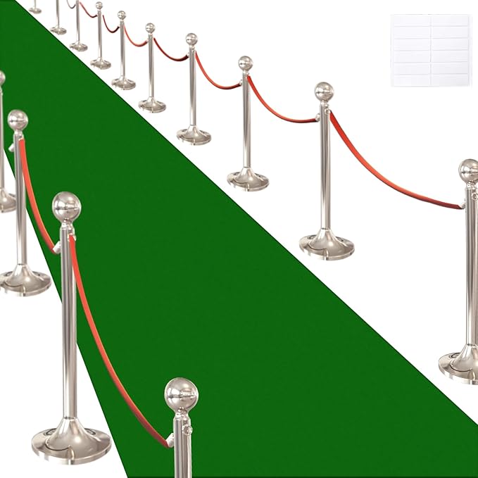 Red Carpet Runner for Party,140GSM 2.6FTx15FT Carpet Party Decorations,Red Runway Rug for Prom Felt Non-Woven Fabric,Runner for Wedding Ceremony (Green, 2.6x30 FT)
