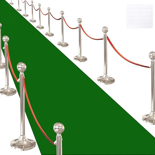 Red Carpet Runner for Party,140GSM 2.6FTx15FT Carpet Party Decorations,Red Runway Rug for Prom Felt Non-Woven Fabric,Runner for Wedding Ceremony (Green, 2.6x30 FT)