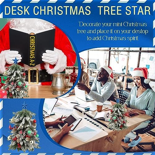 Hanaive Christmas Tree Topper Mini Star Small, Blue, 2.36 Inch, Glitter - Image 5