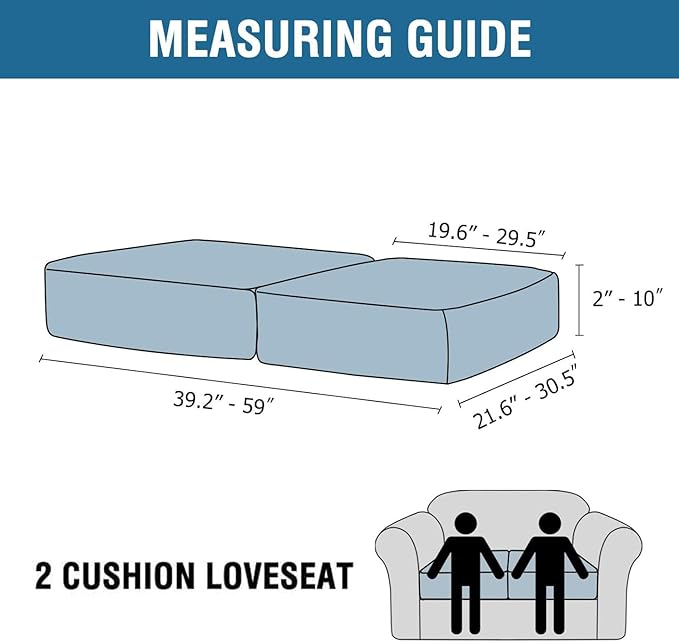 H.VERSAILTEX Velvet Stretch Couch Cushion Cover Plush Cushion Slipcover for Loveseat Cushion Furniture Protector Seat Cushion Sofa Cover (2 Piece Medium Sofa Cushion Covers, Caramel Cafe)