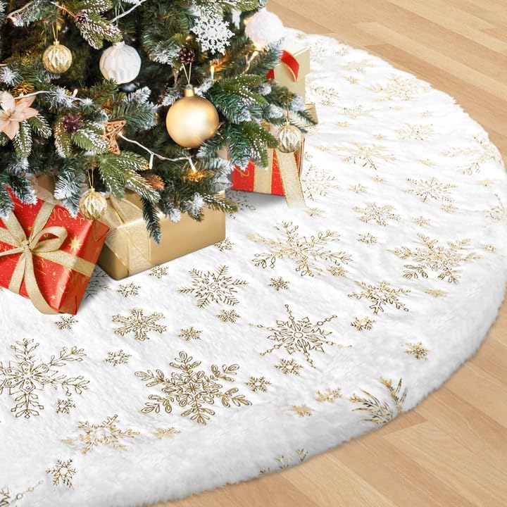 Christmas Tree Skirt, 36 inches White Christmas Tree Skirts by Unknown