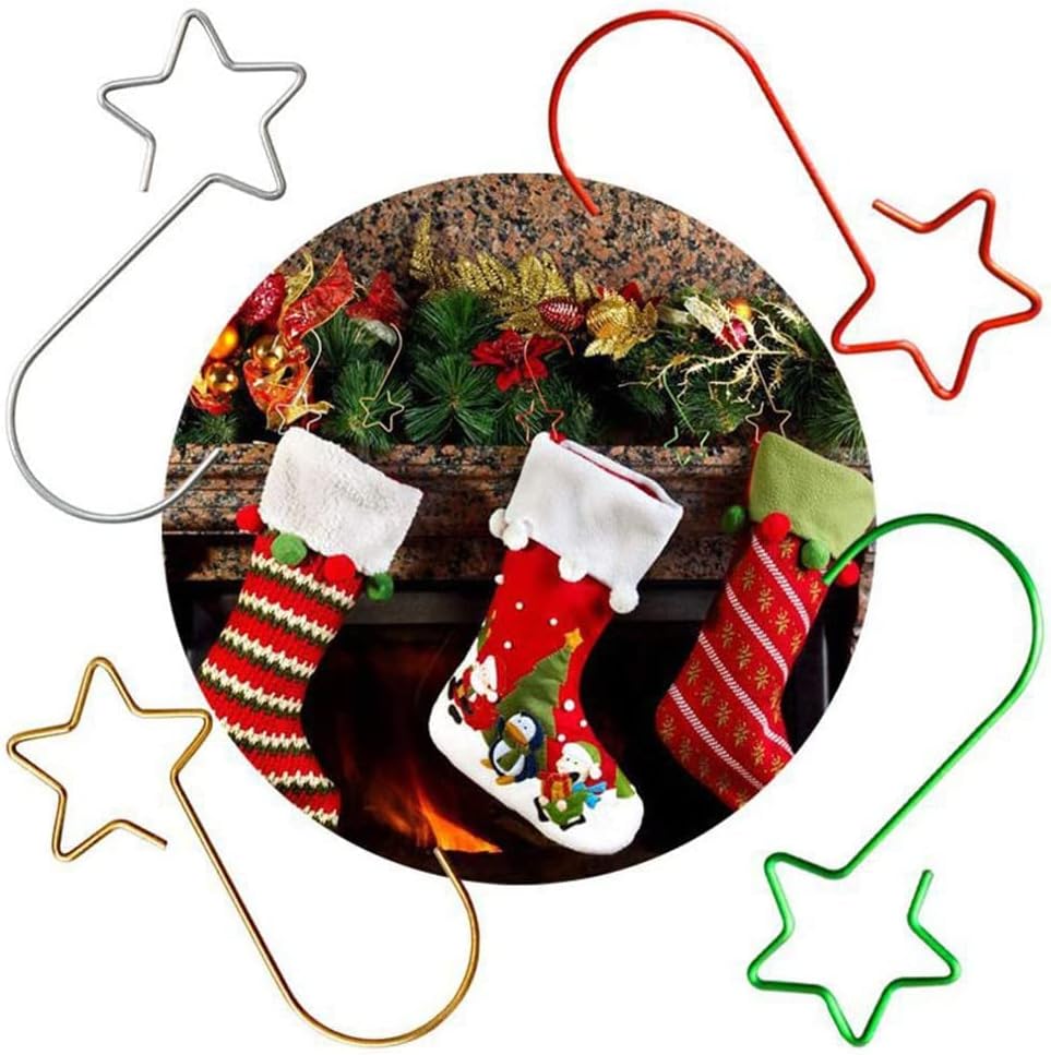 100 Pcs Metal Star-Shaped Hangers Christmas Ornament Hooks, Christmas Tree Hooks for Xmas Tree Hanging Decoration - Image 3