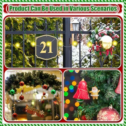 MorningRo 24 Pcs Christmas Ornament Hooks 2'' S Shaped Swirl Hook, Green - Image 4