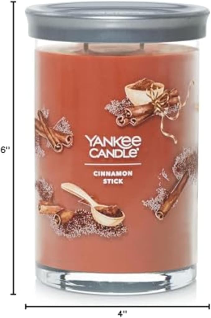 Yankee Candle Signature Large Tumbler Candle, Cinnamon Stick, Scented Candle, 20 oz, 2-Wick, Premium Plant Wax Blend, Over 60 Hours Burn Time