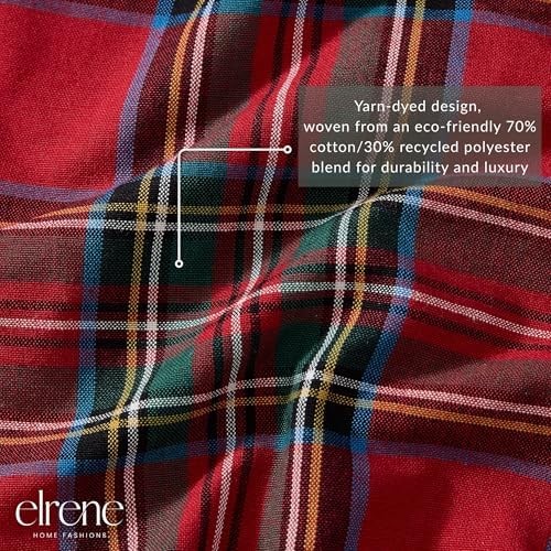 Threadmade Stowe Tartan Plaid Tree Skirt, Red - 48" W x 48" L - Image 4