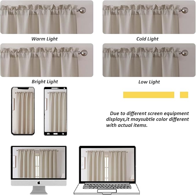 Chyhomenyc Moon Beige Curtains 78 Inch Length 2 Panels Set, Faux Linen Textured Light Filtering Soft Airy Farmhouse Curtain Drapes for Living Room Bedroom, 40Wx78L