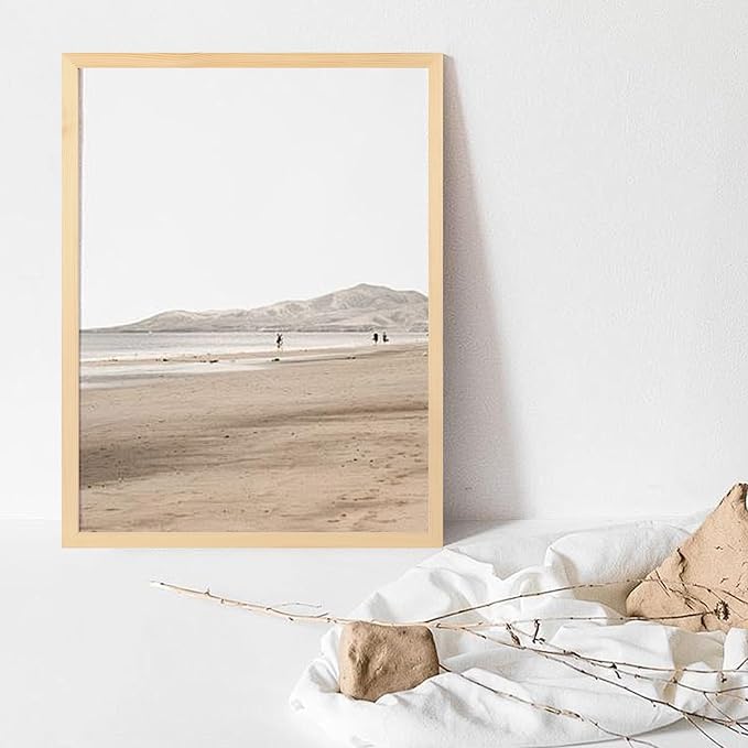 Egofine 18x24 Poster Frame Set of 2 Solid Wood Frame with Plexiglass Matted for 16x20 for Wall Mounting Hanging Picture Frame Vertically or Horizontally, Natural Wood