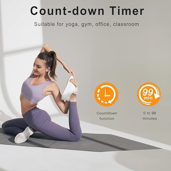 JALL 16" Large Digital Wall Mount Clock, Count Down Timer, Alarm, Big LED, RGB Color, DST, Temperature for Living Room Classroom Desk, Xmas, Birthday Gift for Senior Mom Dad (White Orange, 16 inches)