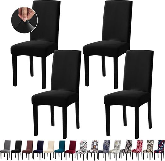 Dining Room Chair Covers - Stretch Kitchen/Dining Room Set of 4, Removable Washable Slipcovers for Home, Hotel, Banquet