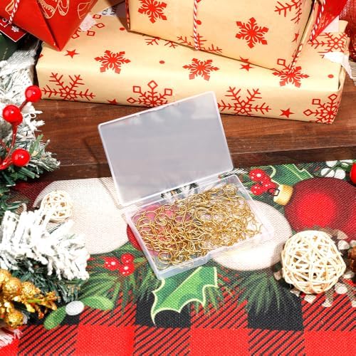 Ornament Hooks, Christmas Ornament Hangers, 100 PCS Christmas Ornaments Hooks, Gold Ornaments Hook with 1 PCS Storage Box for Xmas Trees, Small Xmas Hook Hangers Anchors for Xmas Tree Decorations - Image 4