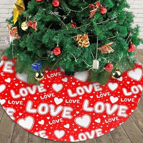 Happy Valentine's Day Tree Skirt Christmas Tree Ornaments Tree Skirt for Christmas Decoration 48" - Image 3