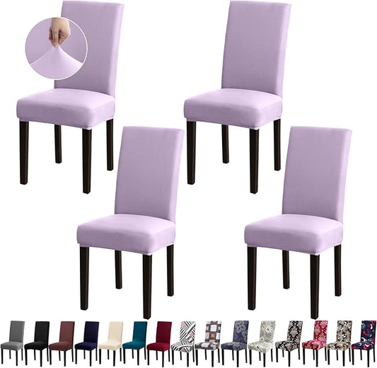 Dining Room Chair Covers - Stretch Kitchen Chair Covers Set of 4, Removable Washable Slipcovers for Home, Hotel, Banquet