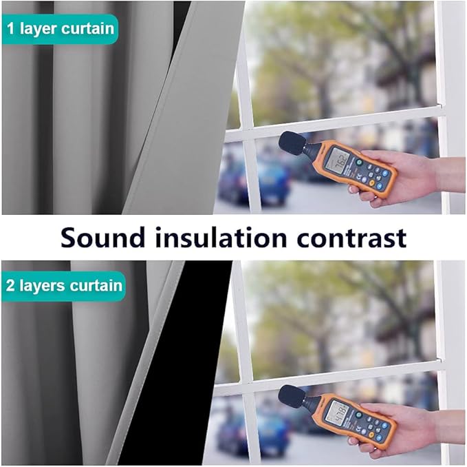 NICETOWN Full Shade Curtain Panels, Pair of Energy Smart & Noise Blocking Out Blackout Drapes for Dining Room Window, Thermal Insulated Guest Room Lined Window Dressing(Silver Grey, 37 x 60 inch)