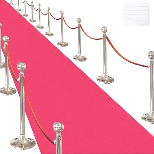 Pink Carpet Runner for Party,140GSM 2.62FTx15FT Carpet Party Decorations,Pink Runway Rug for Prom Felt Non-Woven Fabric,Runner for Wedding Ceremony