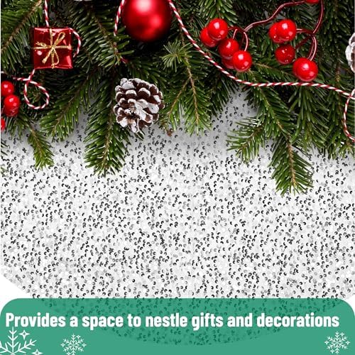 Mr. Pen- Christmas Tree Skirt, 36 inch, Silver Sequin Tree Skirt - Image 4