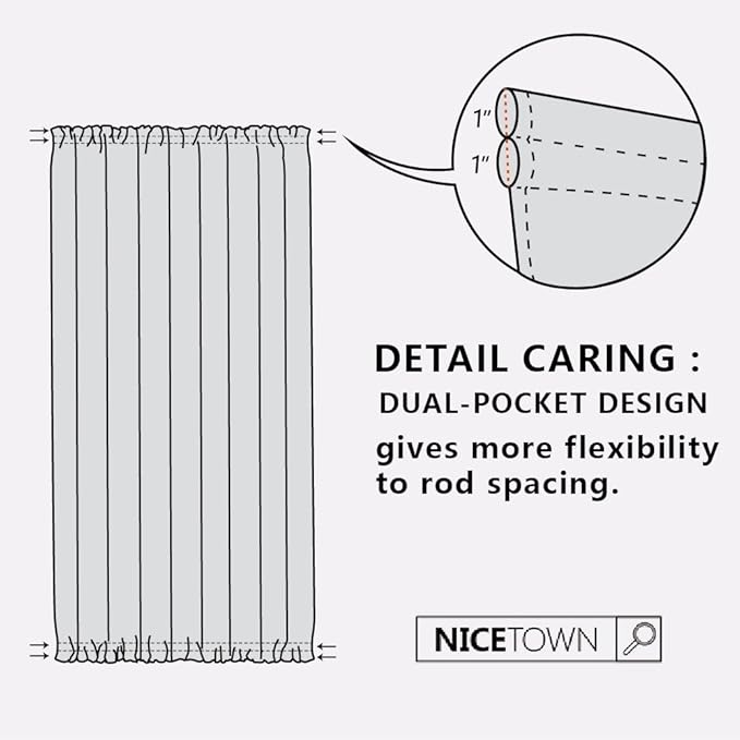 NICETOWN Blackout Curtain for Window - Thermal Insulated Blackout Glass Door Curtain Panel Rod Pocket French Door Shade, 1 Panel, 54 Wide x 72 Long inches, Silver Grey