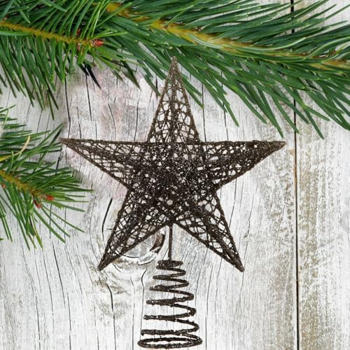 BinaryABC Iron Christmas Tree Star Topper,20cm Glittering Tree Topper - Image 7