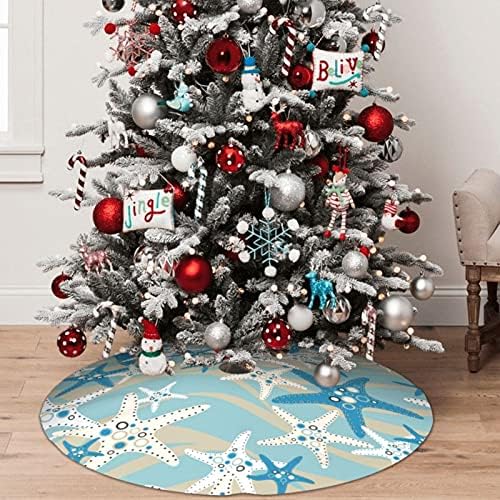 Christmas Tree Skirt 48 Inch Starfish Holiday Decorations for Festive Party Indoor Outdoor Xmas Ornaments - Image 5