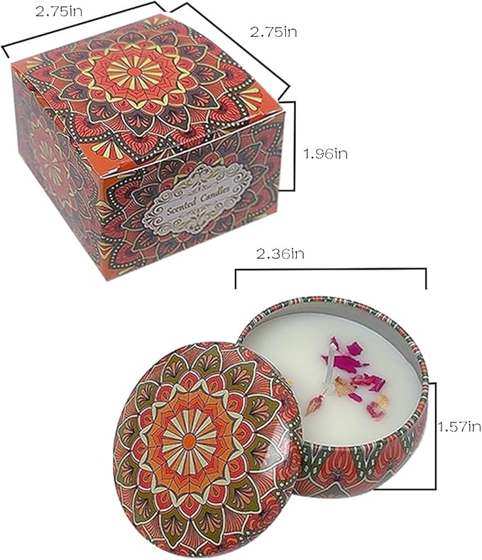 Gardenia Scented Candles, Aromatherapy Candles for Home, Long Burn Scented Candles with Lid, Sustainable Use of Tin Boxes for Birthday Valentine Mother's Thanksgiving Day Present