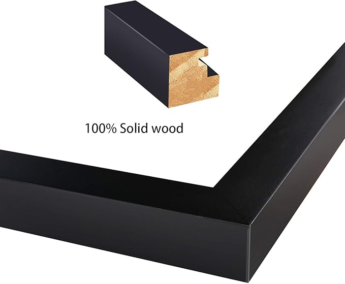 Egofine 8x20 Picture Frames Set of 2, with 4 Opening for 4x6 Pictures, Display Multiple 4x6 Pictures, Wood Collage Frame Covered by Plexiglass Wall Mounting Horizontal or Vertical, Black
