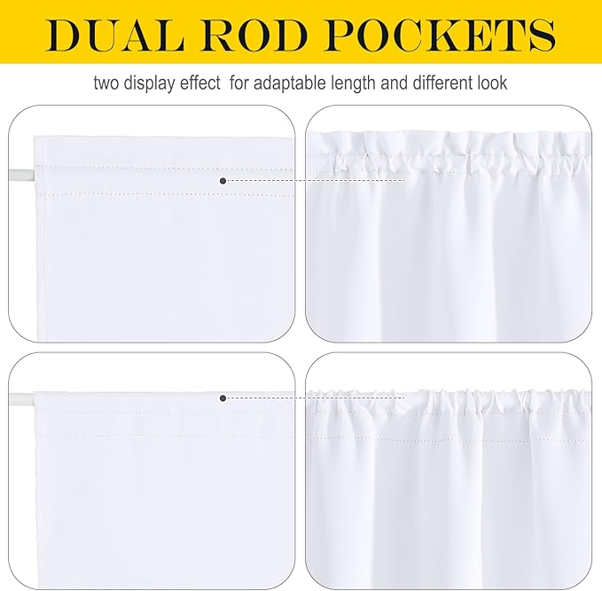 NICETOWN Blackout Door Curtain – Thermal Insulated Blackout Window Cover for French & Front Doors with Adjustable Tieback, Room Darkening Shade for Privacy, Pure White, W30 x L50, 1 Panel