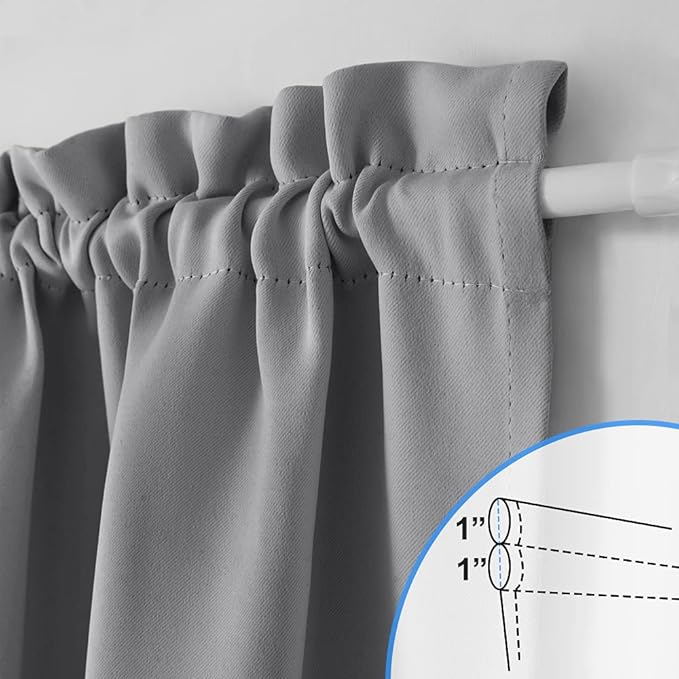 NICETOWN Door Curtain Panel - Window Curtain Elegant Solid Thermal Insulated Blackout Front Door Shade for Living Room (36" Wide by 72" Long, Single Panel, Silver Grey)