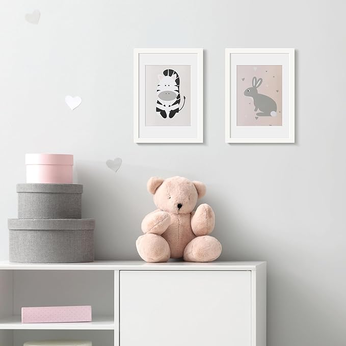 upsimples A4 Picture Frame, Display Pictures 6x8 with Mat or 8.3 x 11.7 Without, Wall Hanging Photo Frames, White, 1 Pack
