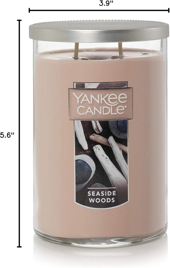 Yankee Candle Seaside Woods Scented, Classic 22oz Large Tumbler 2-Wick Candle, Over 75 Hours of Burn Time, Ideal for Gifting or Home Decor (Pack of 2)
