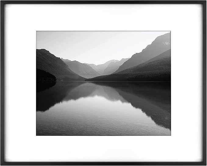 MCS Master & Co. Foundry Metal 16x20 Picture Frame, Display Pictures 11x14 With Mat or 16x20 Without Mat, Vertical & Horizontal Wall Hanging Picture Frame for Photos & Posters, Black (1-Pack)