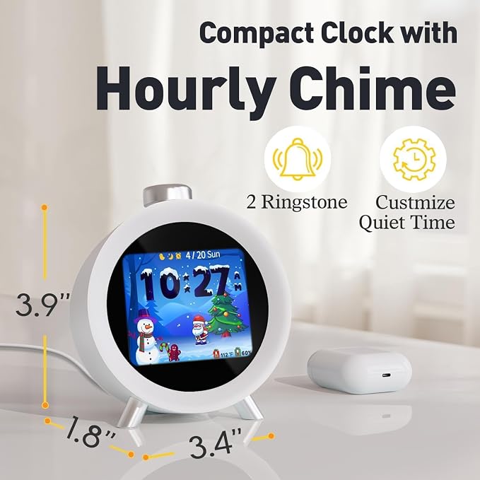 MOMILLA Alarm Clocks for Bedrooms, 2.8" Color Display, 4 Alarms Easy to Set - Image 3