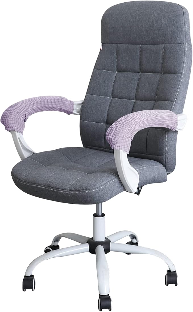 FORCHEER Office Chair Armrest Cover Stretchable Water Resistant Spandex Stretch Jacquard Computer Office Chair Arm Pad Covers Chair Slipcover for Desk Chairs Arm 2P-Purple