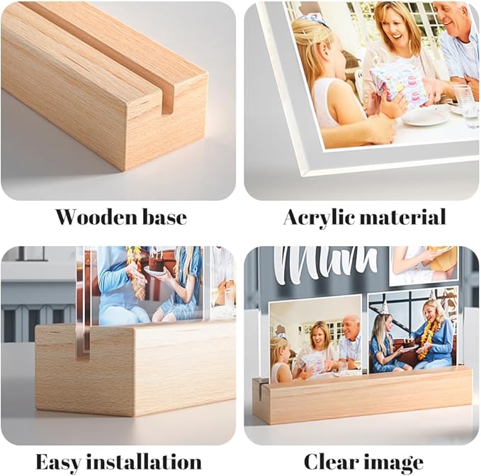 Personalized Picture Frame with Photos, Custom Picture Frames, Personalized Photo Frame, Customized Anniversary Birthday Gifts for Women Men Her Him Girlfriend Boyfriend Couples