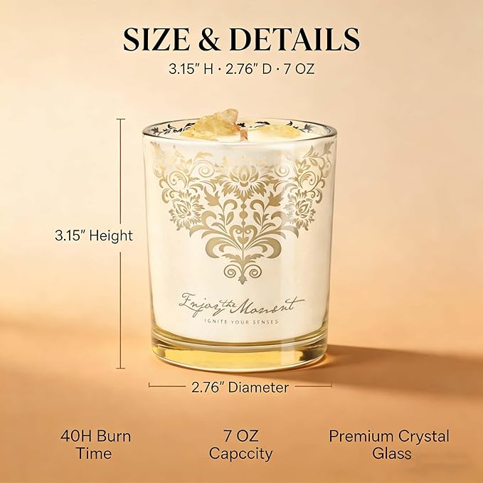Luxury Soy Candle Gift Set for Women – 3 Pack 7oz Crystal Glass Aromatherapy Candles, 120H Total Burn Time, Soy & Beeswax Blend with Wick Trimmer & Snuffer Lid, Spa & Relaxation Scents