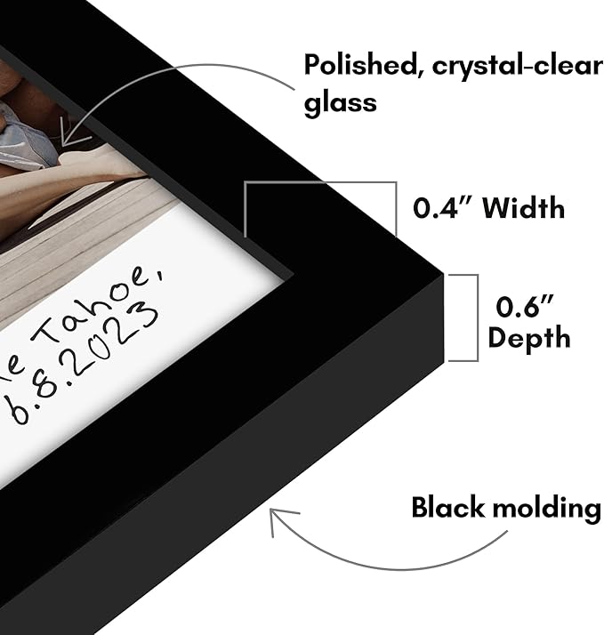 Americanflat 2x3 Picture Frame - Set of 2 - Use as 2x3 Frame for Instant-Print Photos - Black Mini Picture Frames for Tabletop and Wall Display with Polished Crystal-Clear Glass
