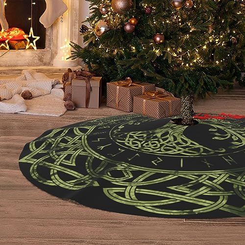 Life of Tree Viking Celts Pagan Wicca 36 Inch Christmas Tree Skirt Carpet Mat Funny Party Decor Supplies for Xmas Halloween Decorations Occasion Ornament - Image 6
