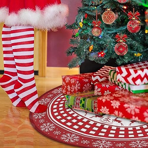 Christmas Tree Skirt 48inch Red Deer Rustic Xmas Decor for Party - Image 4
