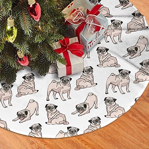 Pugs Dog Tree Skirt Christmas Tree Ornaments Tree Skirt for Christmas Decoration 36" - Image 2