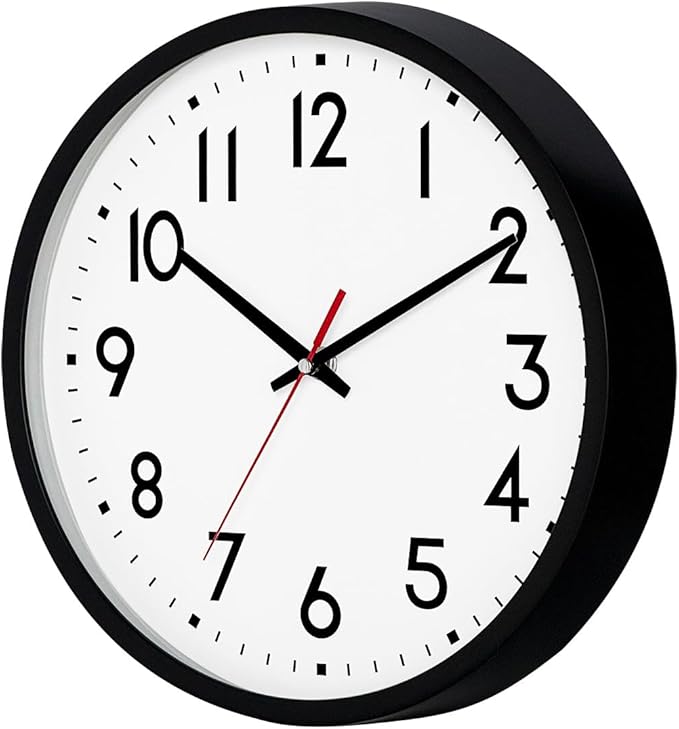 HZDHCLH Wall Clock Black,Silent Wall Clocks Battery Operated 8 Inch Modern Non Ticking Analog Clock Decorative for Kitchen Bedroom Living Room Office Classroom