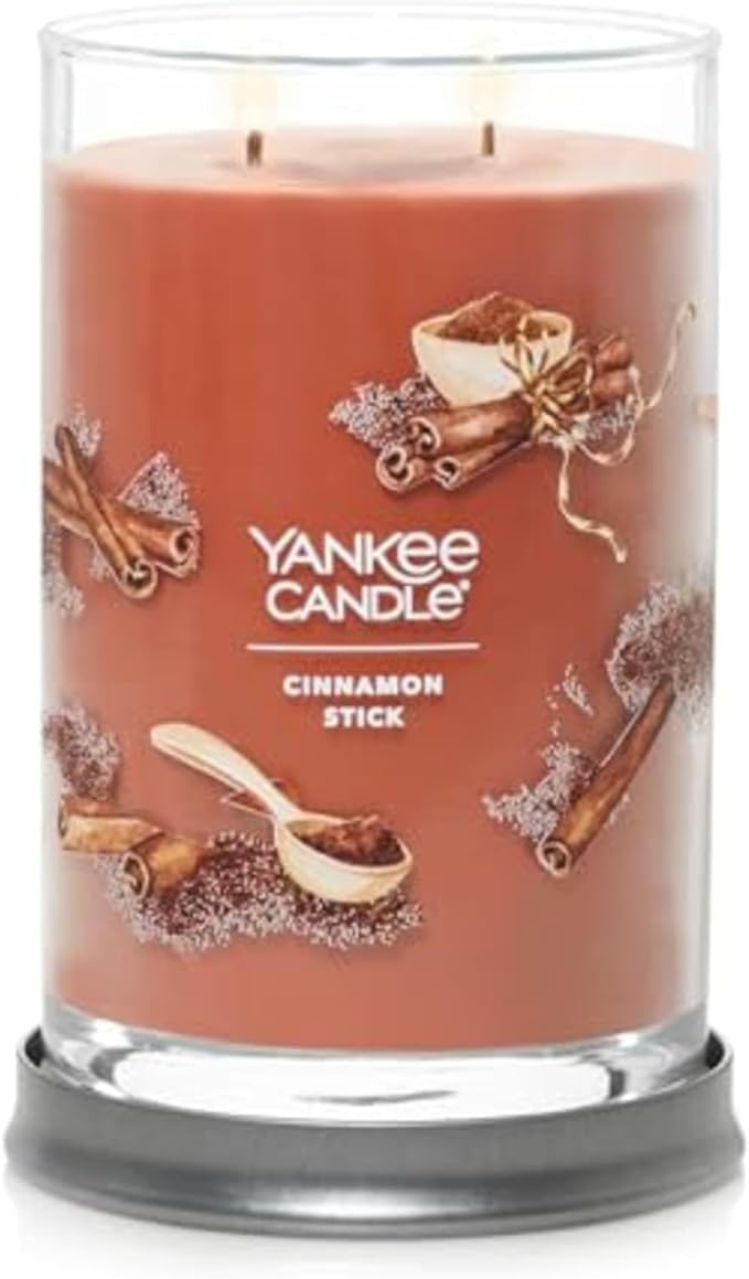 Yankee Candle Signature Large Tumbler Candle, Cinnamon Stick, Scented Candle, 20 oz, 2-Wick, Premium Plant Wax Blend, Over 60 Hours Burn Time