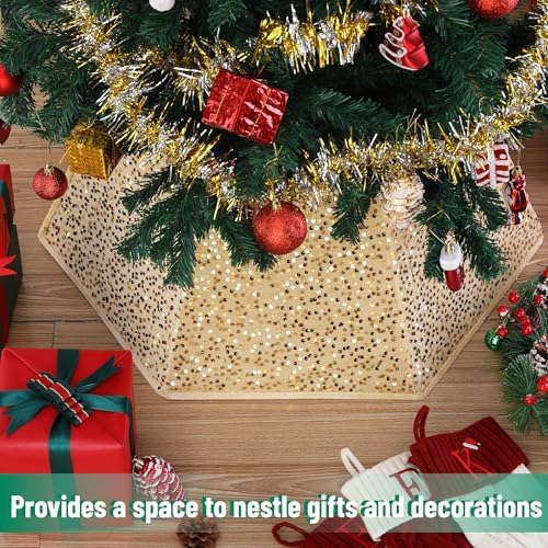 Mr. Pen- Sequin Christmas Tree Skirt and Tree Collar - Image 6