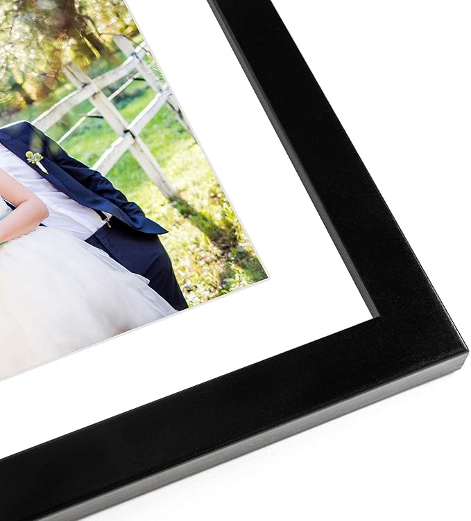 Americanflat Square Picture Frame Set in Black with Shatter Resistant Glass and Easel Stand - Various Dimensions - Pack of 8