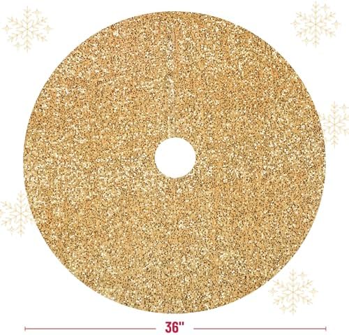Mr. Pen- Christmas Tree Skirt, 36 inch, Gold - Image 2